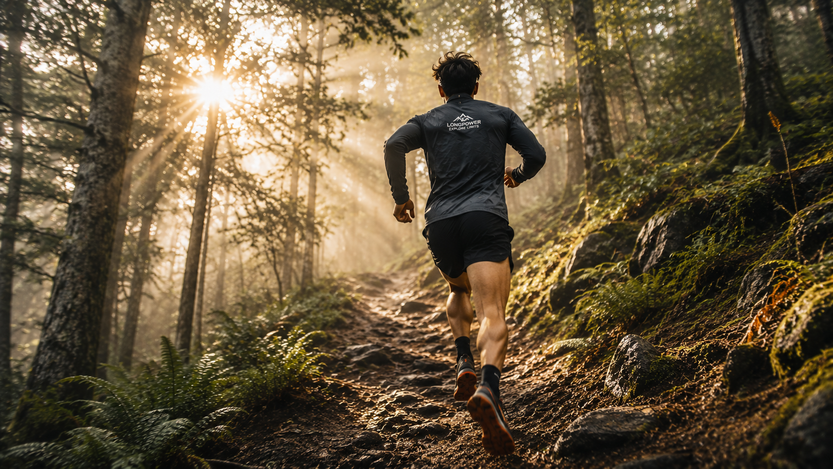 Runner at dawn in urban landscape